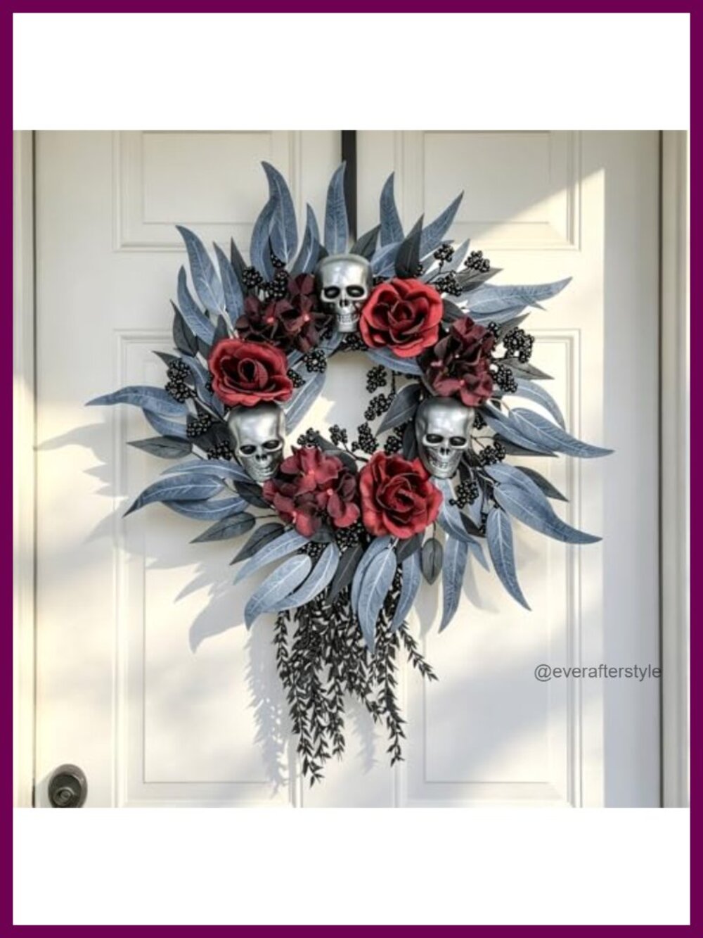22" Halloween Wreath for Front Door Gothic Indoor Outdoor Decor